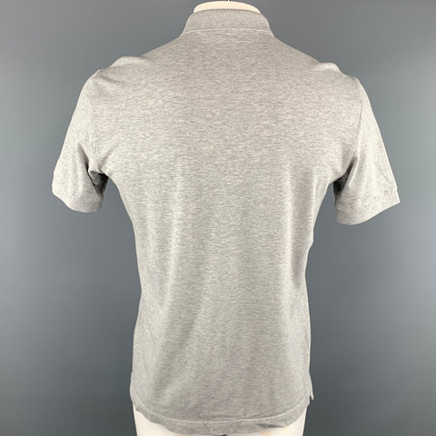 DOLCE & GABBANA Size M Gray Pique Buttoned Polo Shirt