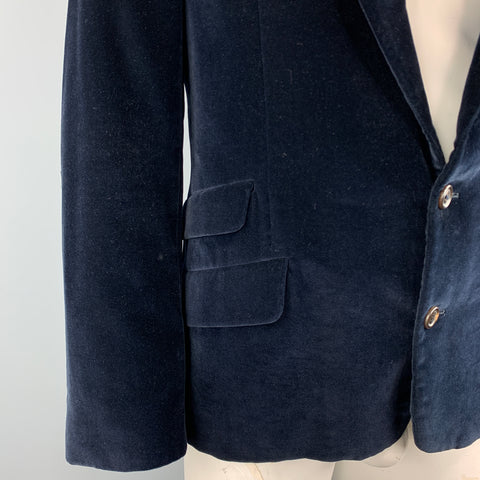 PAUL SMITH The Westbourne Size 42 Navy Velvet Notch Lapel Sport Coat