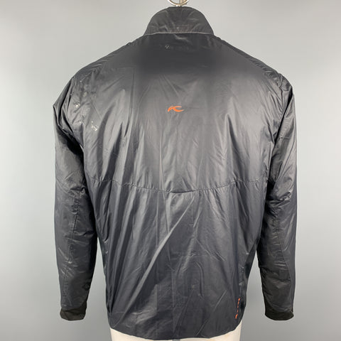 KJUS Size XL Black Polyamide High Collar Full Zip Zip Pockets Jacket