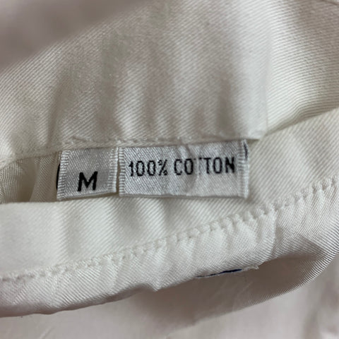 Vintage YVES SAINT LAURENT Size M White Cotton Zip Up Jacket