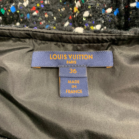 LOUIS VUITTON Fall 2019 Size 4 / FR 36 Multi-Color Wool Blend Sequined Cocktail Dress
