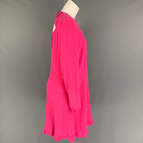 RED VALENTINO Vestido de manga larga de seda rosa talla 6