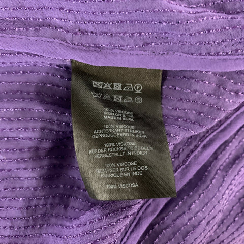 DRIES VAN NOTEN Size S Purple Sequined Viscose Hidden Placket Long Sleeve Shirt