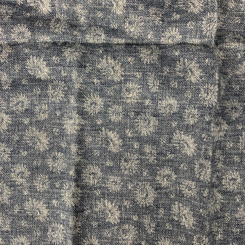 BRUNELLO CUCINELLI Pañuelo de bolsillo de lino/algodón floral índigo y blanco