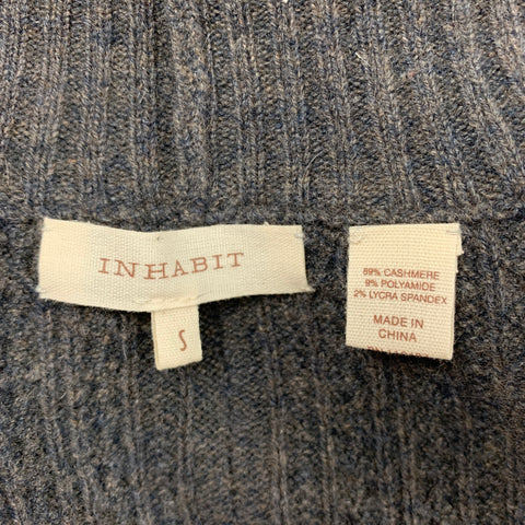 INHABIT Size S Grey Cashmere Blend Long Sleeve Cardigan