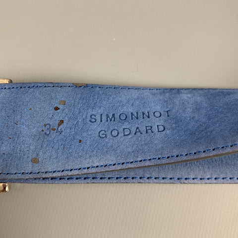 SIMONNOT GODARD Size 37 Grey Blue Suede Belt