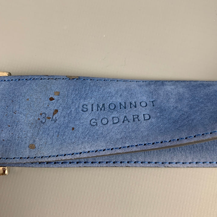SIMONNOT GODARD Size 37 Grey Blue Suede Belt