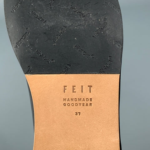 FEIT Size 7 Black Leather Slip On Loafers