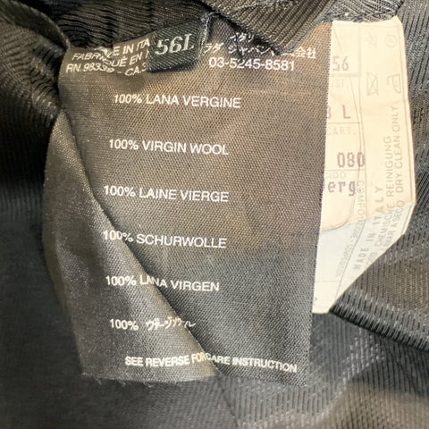 PRADA Size 46 Black Virgin Wool Notch Lapel Patch Pockets Coat