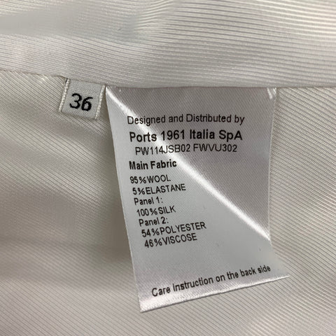 PORTS 1961 Size 0 Cream Wool Satin Trim Tuxedo Blazer