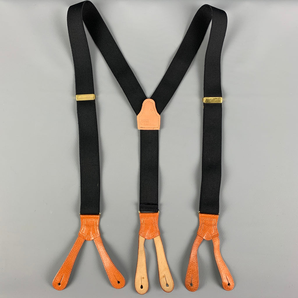 POLO by RALPH LAUREN Size One Size Black & Tan Leather Elastic 