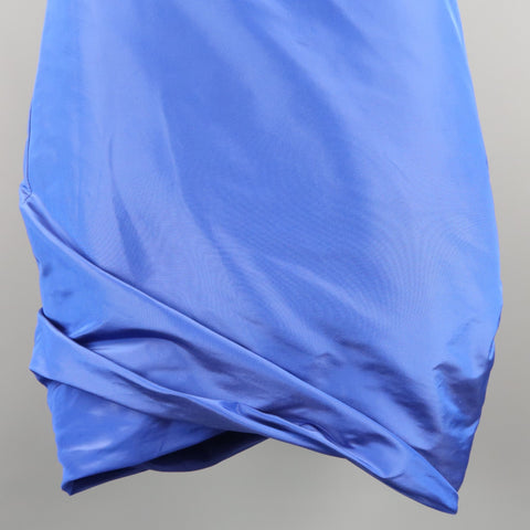 PAUW Taille S Jupe asymétrique en soie bleu royal à ourlet bulle