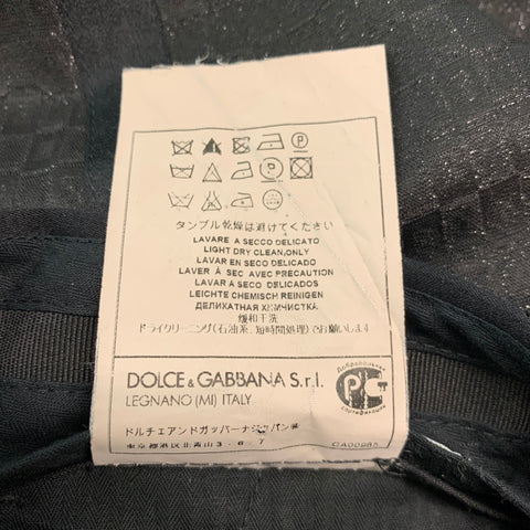 DOLCE & GABBANA Size 32 Black Metallic Polyester Silk Tuxedo Dress Pants