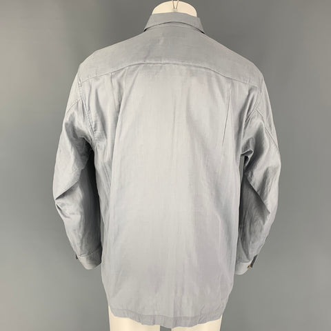 ISSEY MIYAKE Size S Light Gray Cotton Hidden Placket Long Sleeve Shirt
