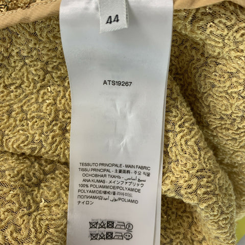 ATTICO Size 8 Gold Polyamide Sequined Wrap Dress Top