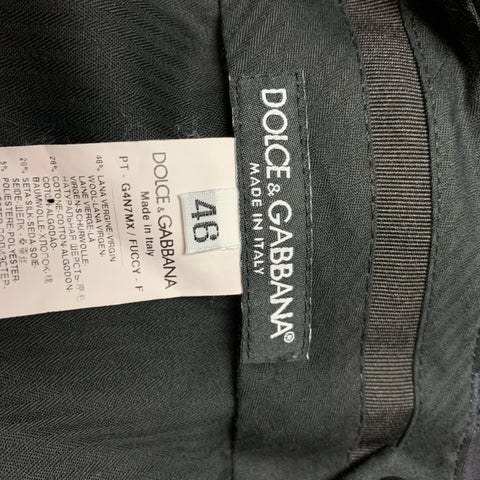 DOLCE & GABBANA Size 30 Navy Wool Blend Tuxedo Dress Pants