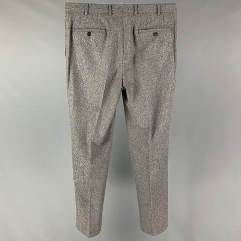PAL ZILERI Size 34 Grey Heather Wool Blend Flat Front Dress Pants