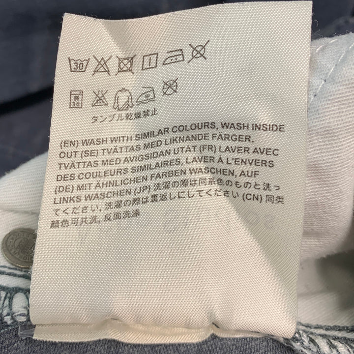 ACNE STUDIOS Size 32 Grey Charcoal Cotton Elastane Straight Five Pockets Jeans