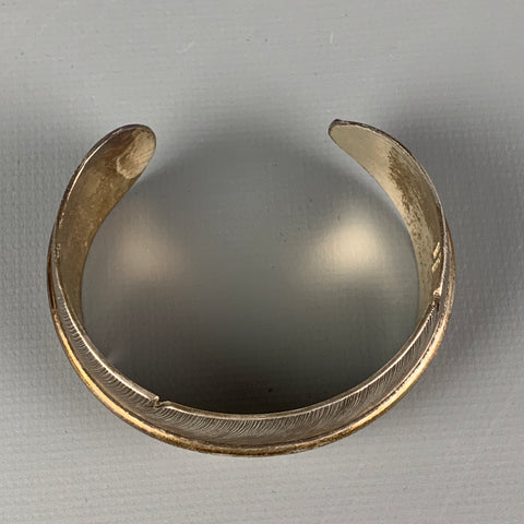 LENA PLATERO Sterling Silver Navajo Feather Cuff Bracelet