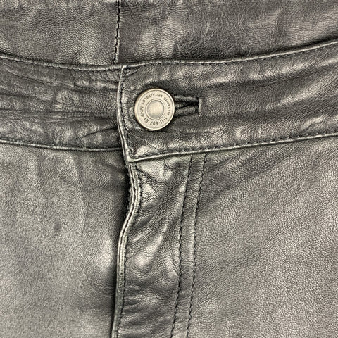ALLSAINTS SPITALFIELDS Size 30 Black Leather Biker Jean Cut Pants