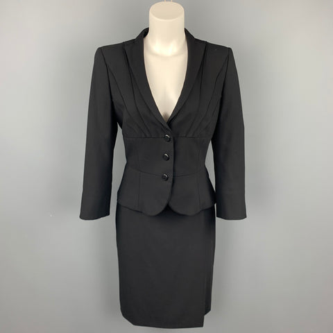GIORGIO ARMANI Taille 4 Tailleur jupe crayon en laine noire