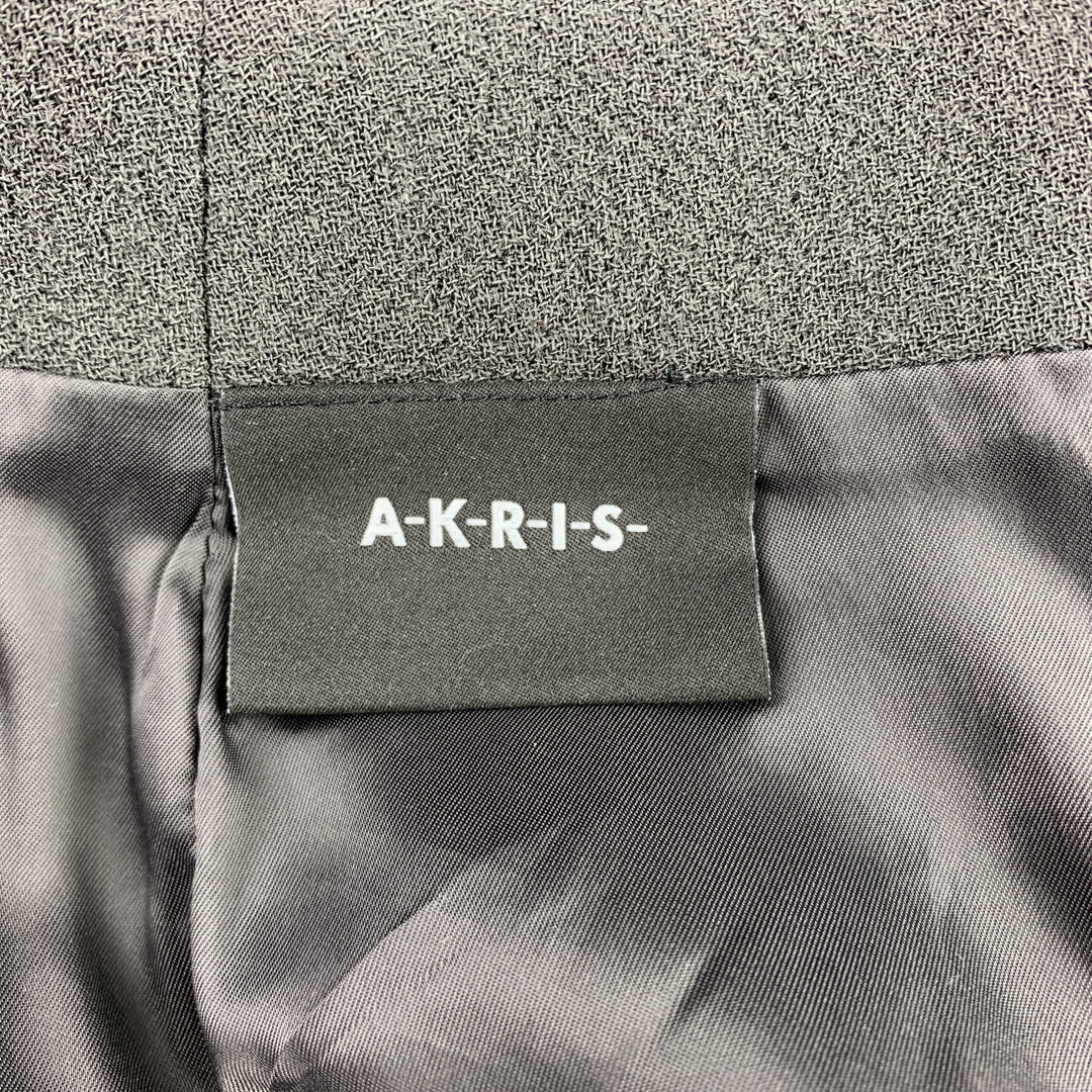 AKRIS Size 4 Grey Wool Back Pencil Skirt