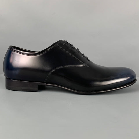 MARC JACOBS Size 10 Black Blue Ombre Leather Lace Up Shoes