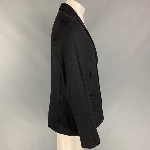 HARRIS WHARF LONDON Size 40 Black Wool Notch Lapel Sport Coat