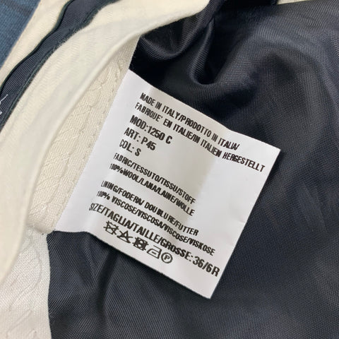 PAUL SMITH Kensington Fit Size 30 Steel Blue & Grey Window Pane Wool Zip Fly Dress Pants