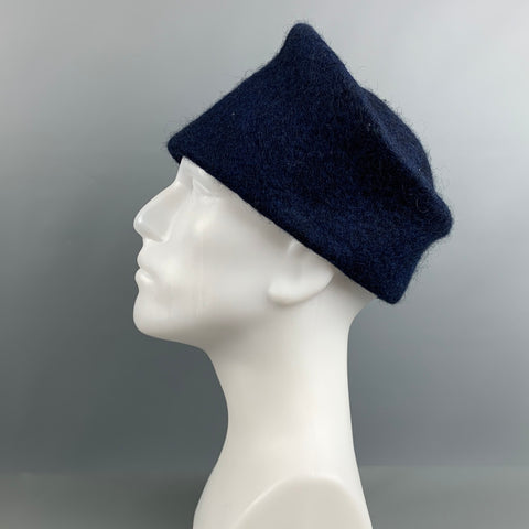 ERRATICA JEAN HICKS Navy Cream Dots Felt Hats