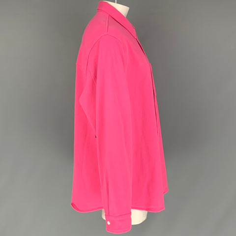 ALEXANDER WANG Size XL Pink Solid Cotton Oversized Long Sleeve Shirt