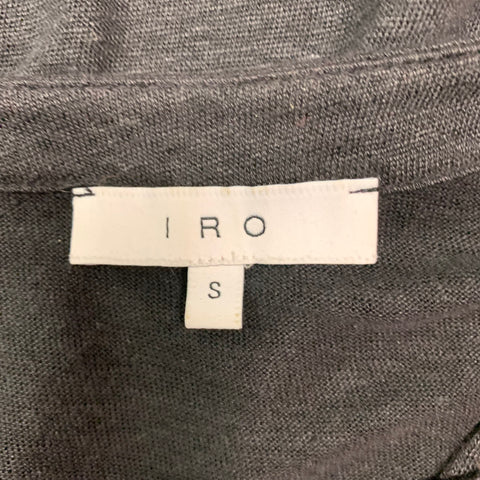 IRO Tissa Size S Black Solid Linen Sleeveless Tank Top
