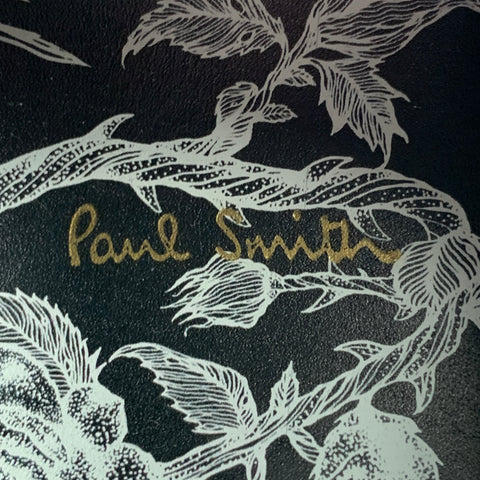 PAUL SMITH Taille 9 Chaussures à lacets en cuir perforé noir Wingtip