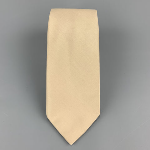 HELMUT LANG Solid Khaki Beige Silk Tie