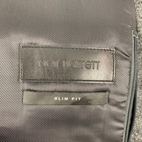 NEIL BARRETT Taille 38 Veste Slim Fit boutonnée en laine grise