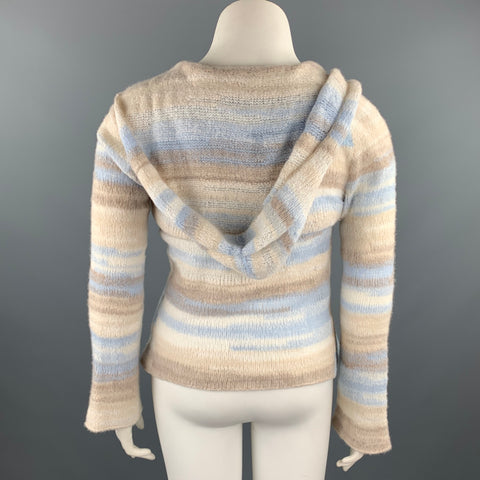 CASMARI Taille L Cardigan à capuche tricoté en cachemire / Lycra multicolore