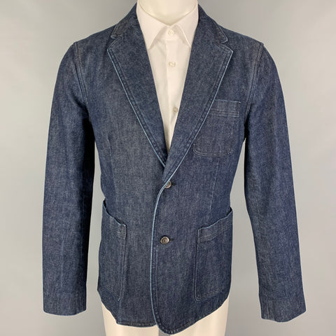 MARC JACOBS Size M Indigo Cotton Notch Lapel Jacket