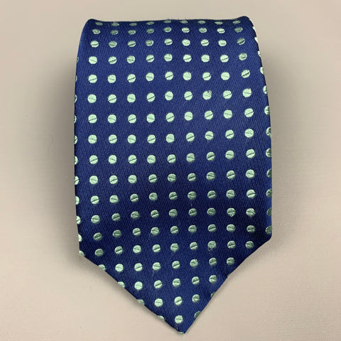 CHARVET Blue & Aqua Dots Silk Tie