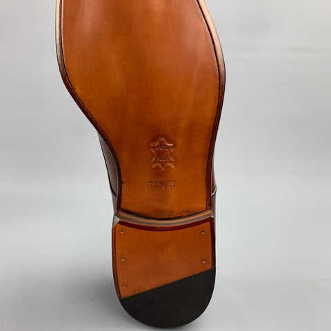 BERGDORF GOODMAN Size 11.5 Brown Antique Leather Double Monk Strap Loafers