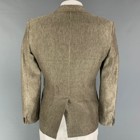 DOLCE & GABBANA Size 40 Oatmeal Heather Linen Notch Lapel Sport Coat