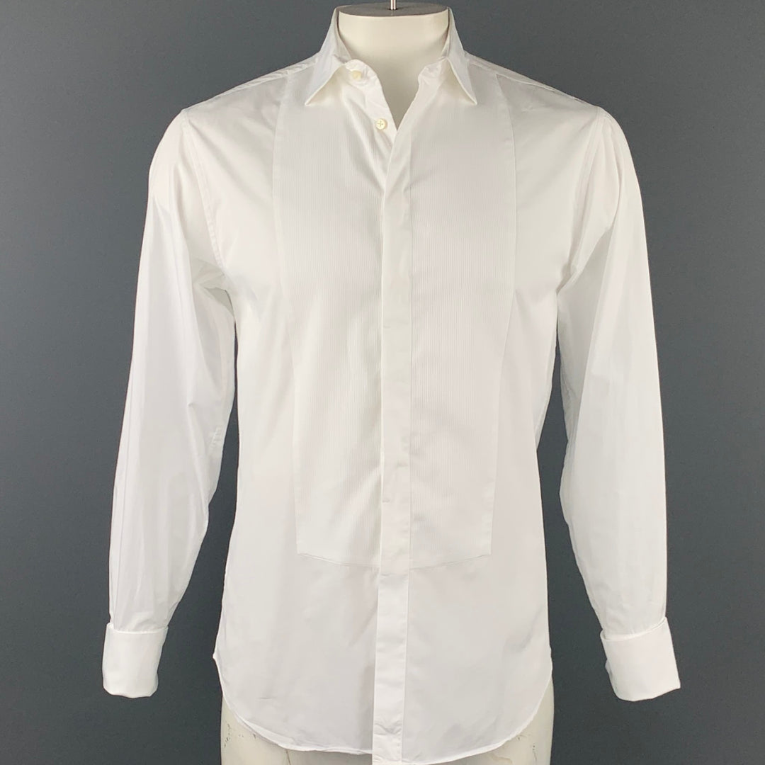ARMANI COLLEZIONI Size M White Cotton French Cuff Long Sleeve Shirt