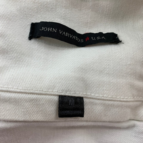 JOHN VARVATOS Size M Off White Cotton Polyester Trucker Jacket
