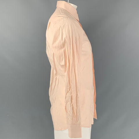 UNTITLED MIXED MEDIA Size L Coral Solid Cotton Button Up Long Sleeve Shirt