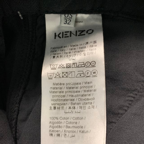 KENZO Size 32 Black Twill Cotton Wide Leg Casual Pants