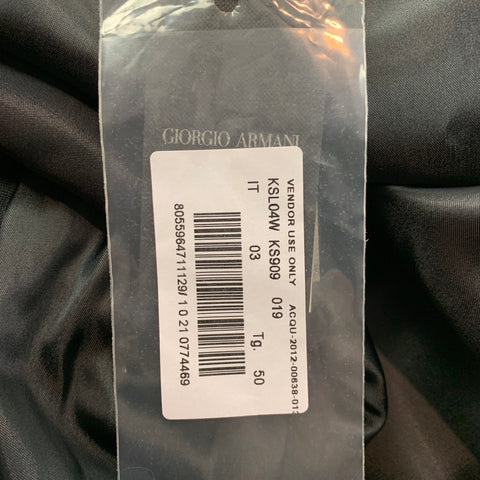 GIORGIO ARMANI Size 40 Charcoal Ribbed Cotton Asymmetrical Coat