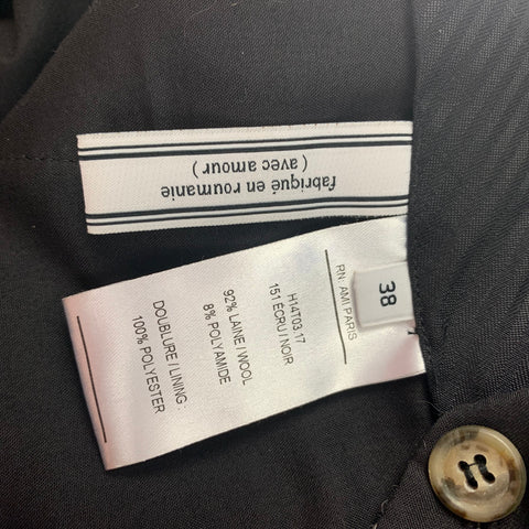 AMI by ALEXANDRE MATTIUSSI Size 32 Grey Black Herringbone Button Fly Dress Pants