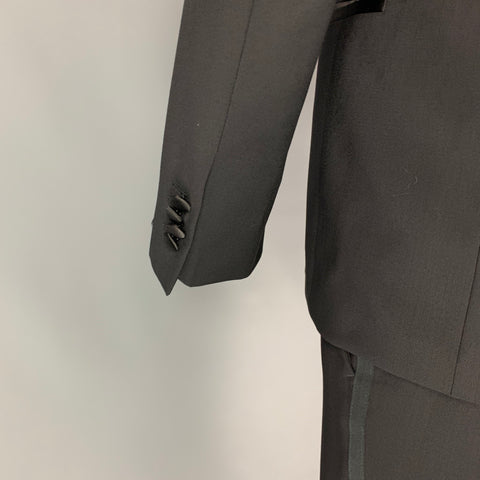BOSS by HUGO BOSS Size 38 Black Two Toned Virgin Wool Tuxedo Suit