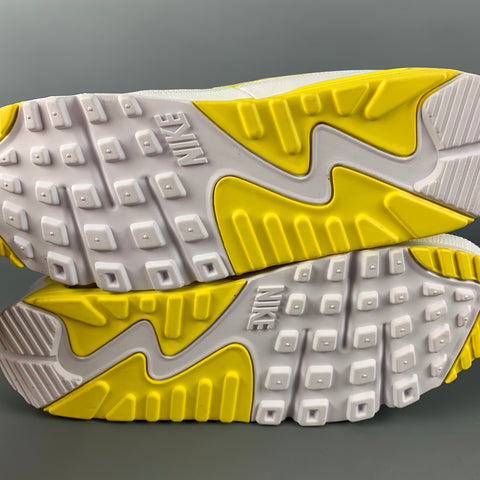 NIKE x UNDFTED Size 10.5 White Yellow Leather Air Max 90 Sneakers