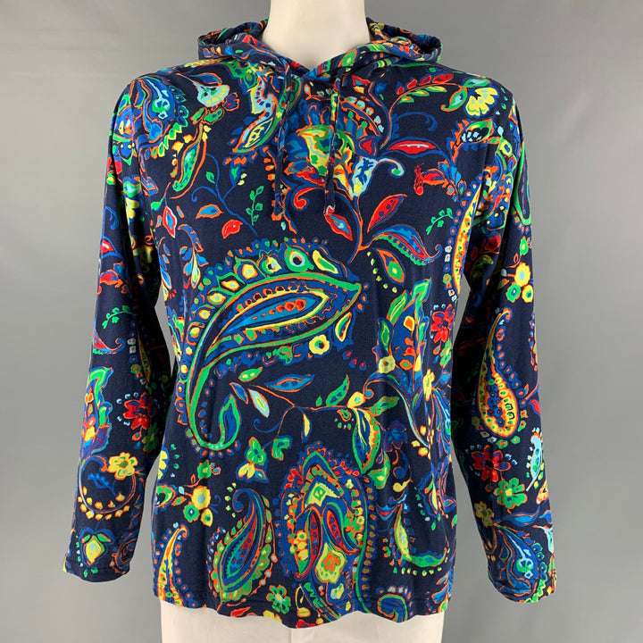 POLO by RALPH LAUREN Size XL Multi-Color Print Hooded Sweatshirt