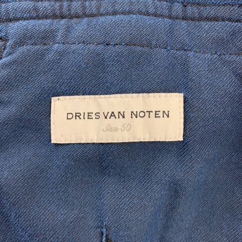 DRIES VAN NOTEN Taille 40 Ensemble col Nehru en coton bleu avec poche plaquée